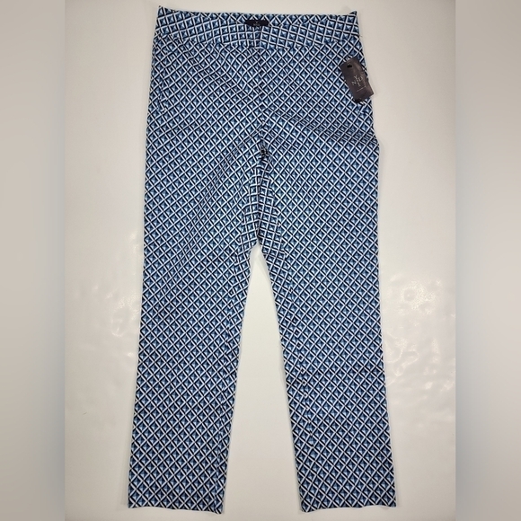 NEW NYDJ Not Your Daughters Jeans 2P Blue Apex Tiles Stretch Crop Pant Women NWT - Picture 1 of 12